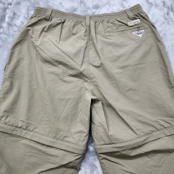 Columbia Pants Mens XL Tan PFG Performance Aruba III Omni-Shade Convertible - Picture 5 of 15